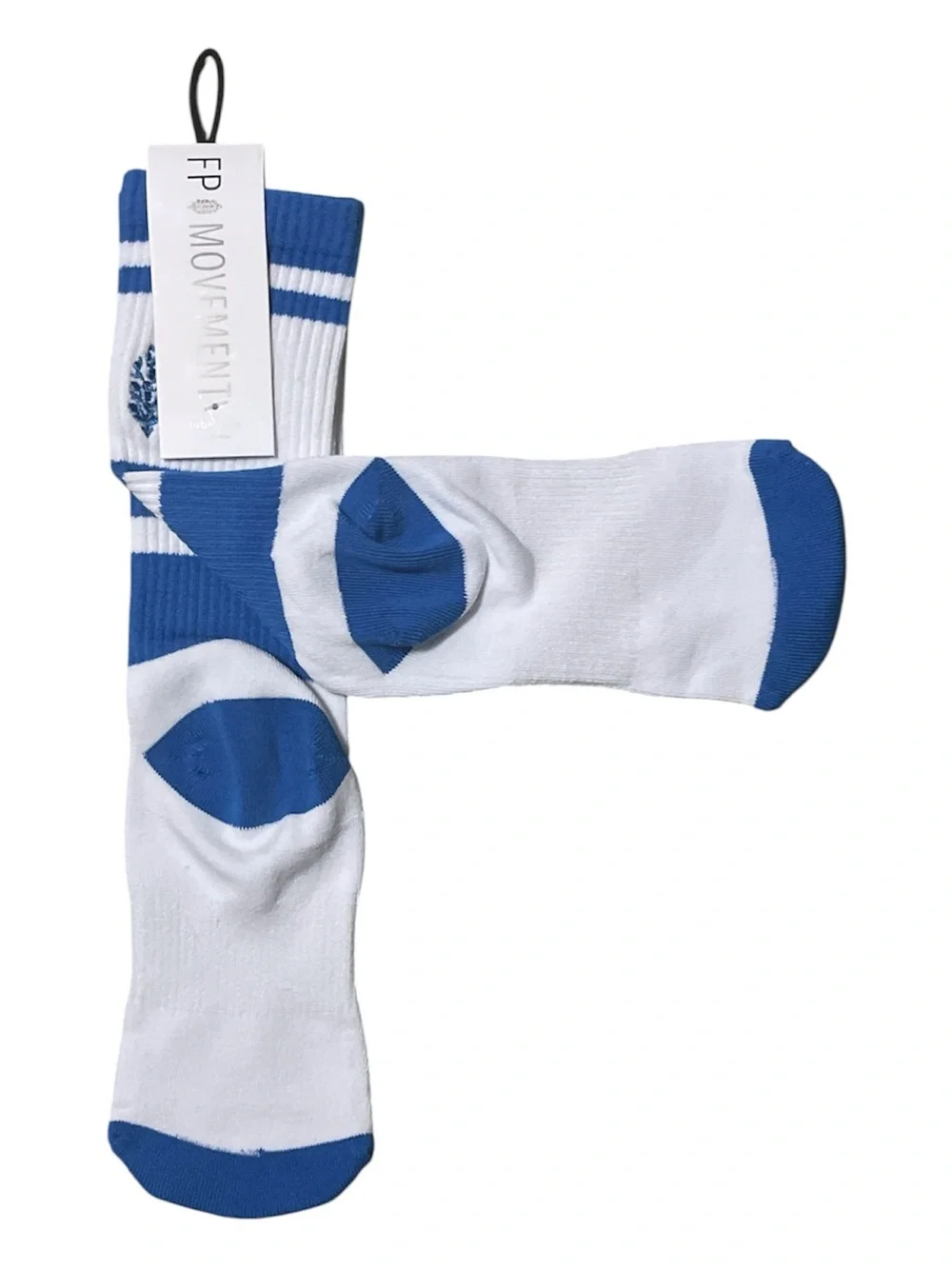 1511. FREE PEOPLE Tube socks in White/ blue One size NWT $18